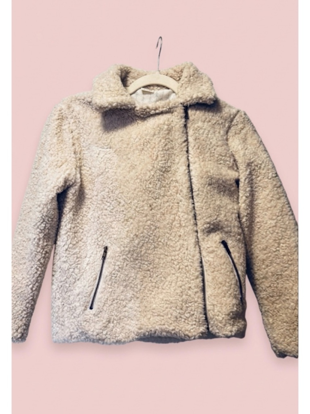 Zara Cream Teddy Sherpa Jacket